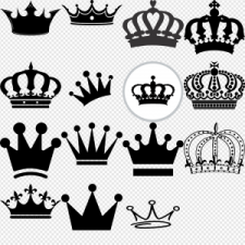 set of crown silhouettes