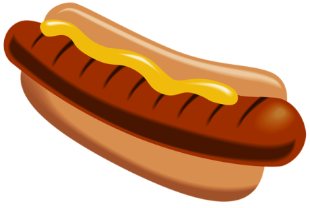 a hot dog on a white background