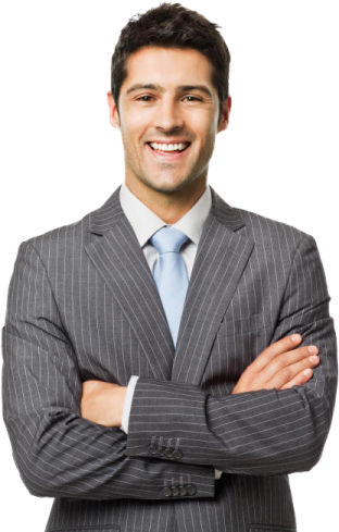 a man in a suit with his arms crossed