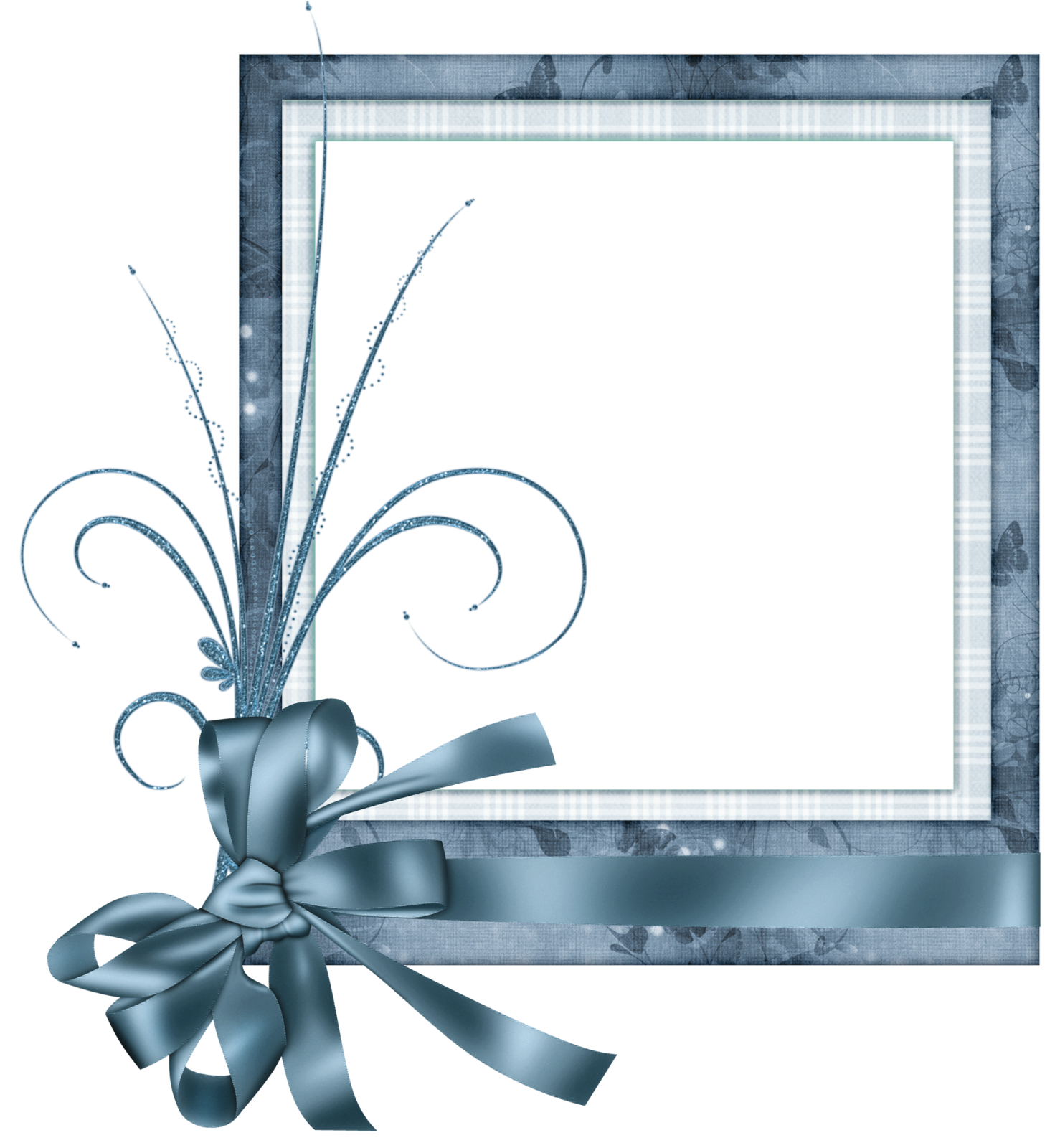 a picture frame with a bow on it