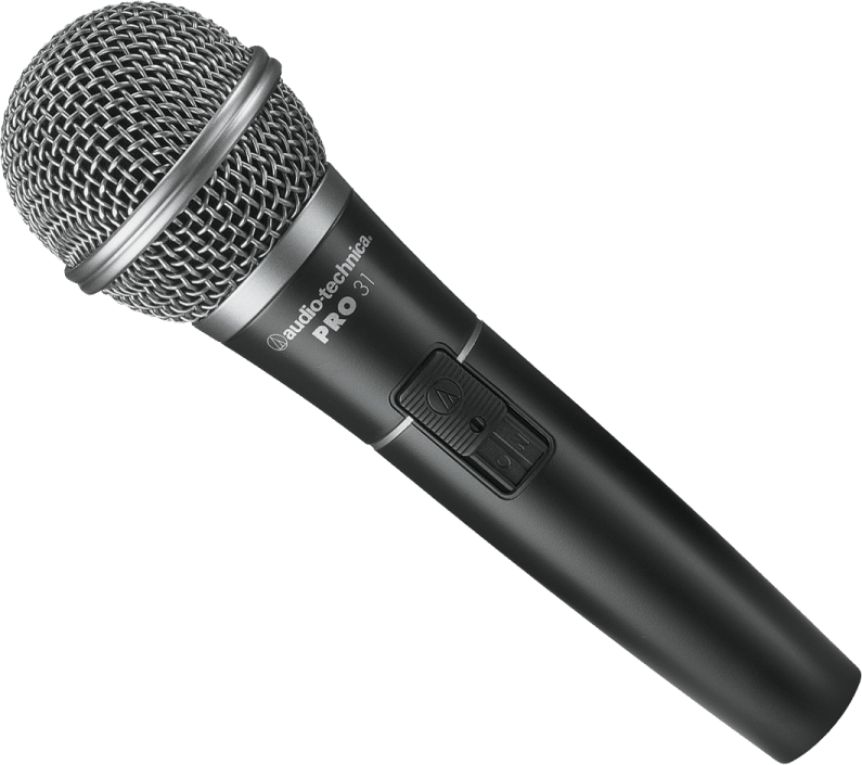 a microphone on a white background