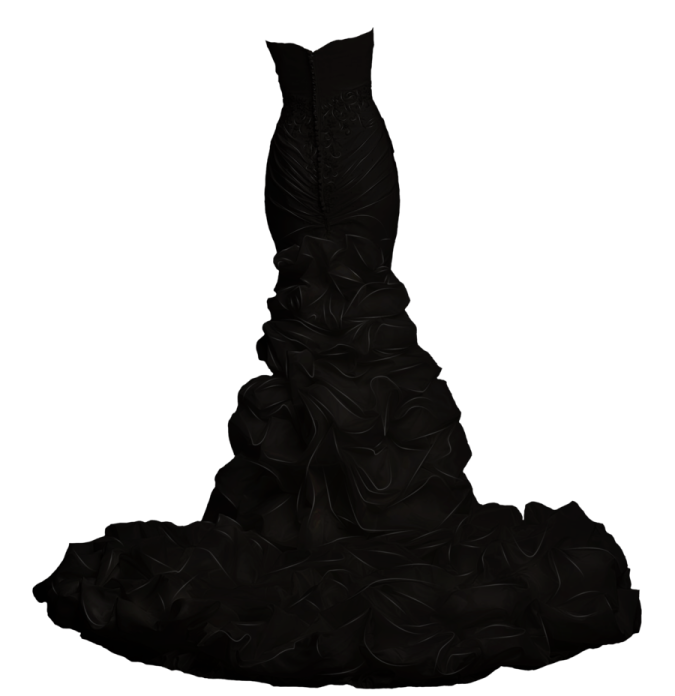 a black dress on a white background
