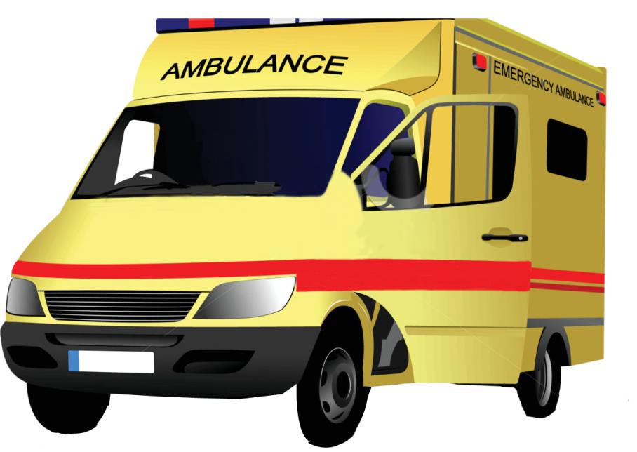 an ambulance vehicle with the word ambulance on it