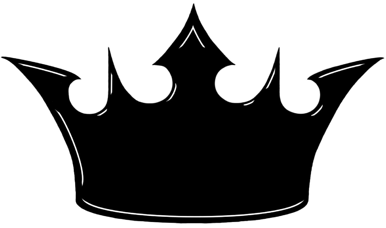 a black and white silhouette of a crown