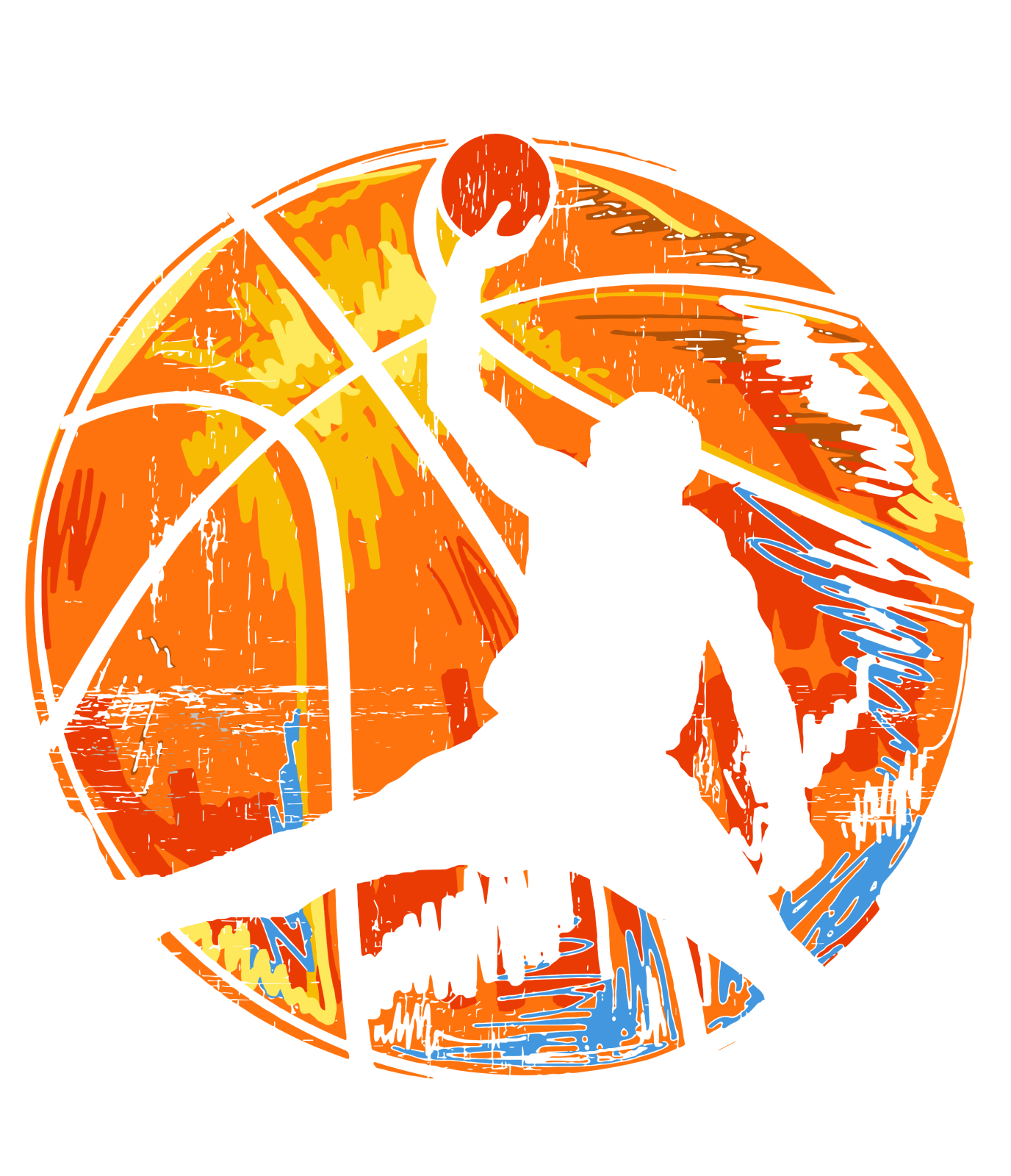 a basketball player jumping in the air