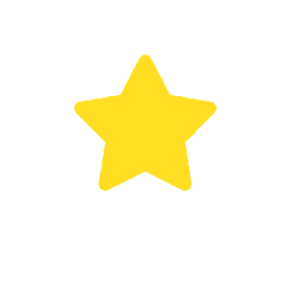 a yellow star on a white background