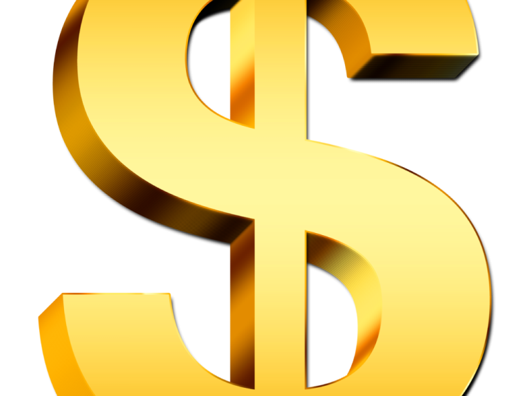 a golden dollar sign