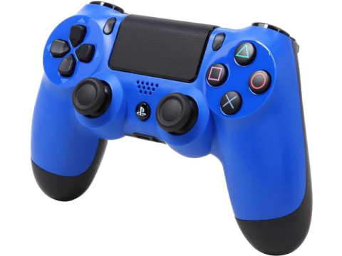 a blue playstation controller