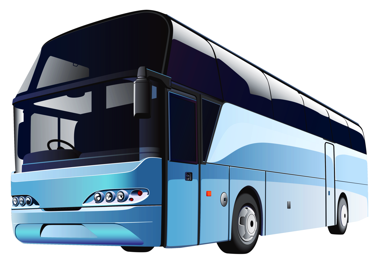 a blue bus on a white background