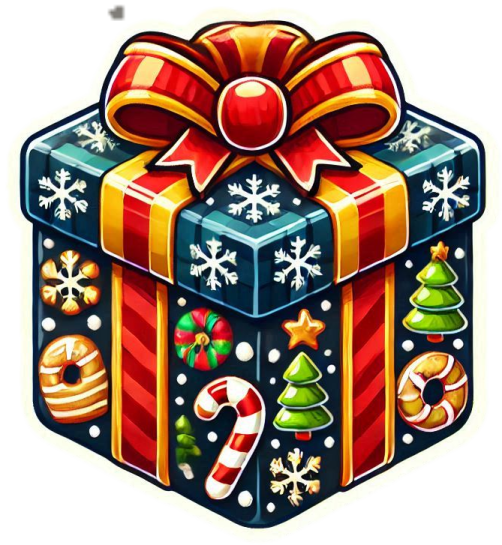 an illustration of a christmas present box
