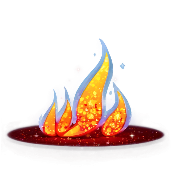 a fire on a white background