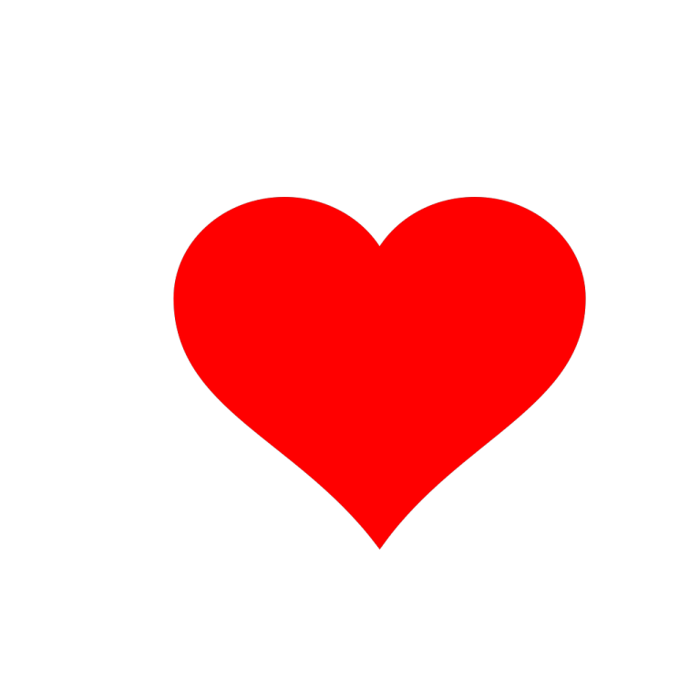 a red heart on a white background