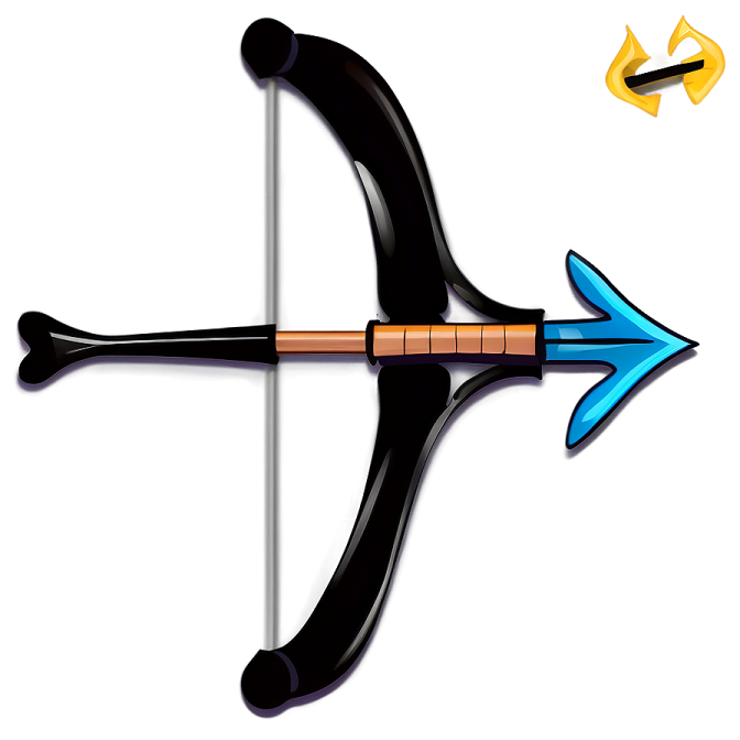 a black bow and arrow on a white background