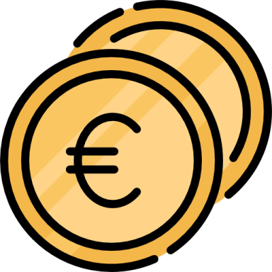 a stack of euro coins