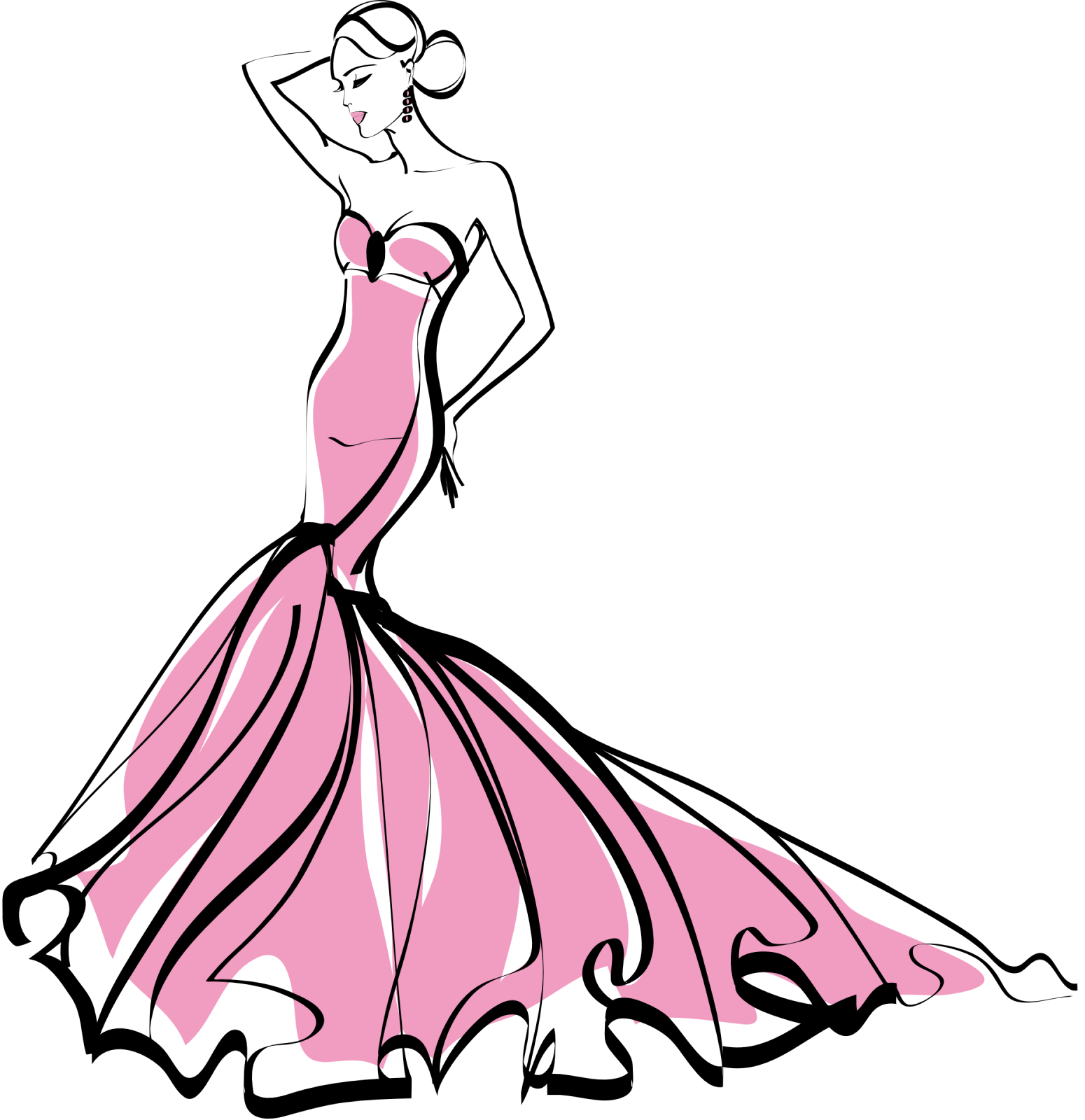 a woman in a pink dress vector
