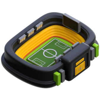 an image of a football stadium with a green and yellow field