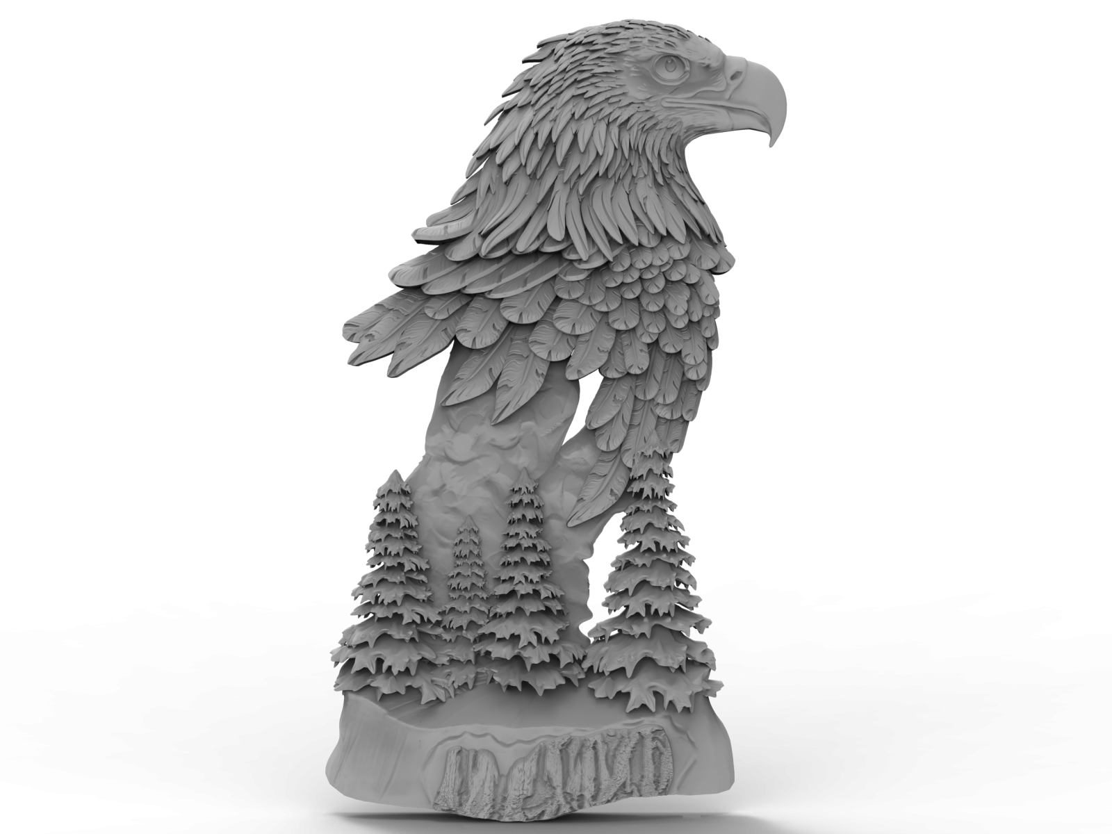 a statue of an eagle sitting on top of a tree