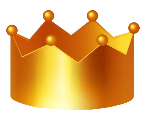 a gold crown on a white background