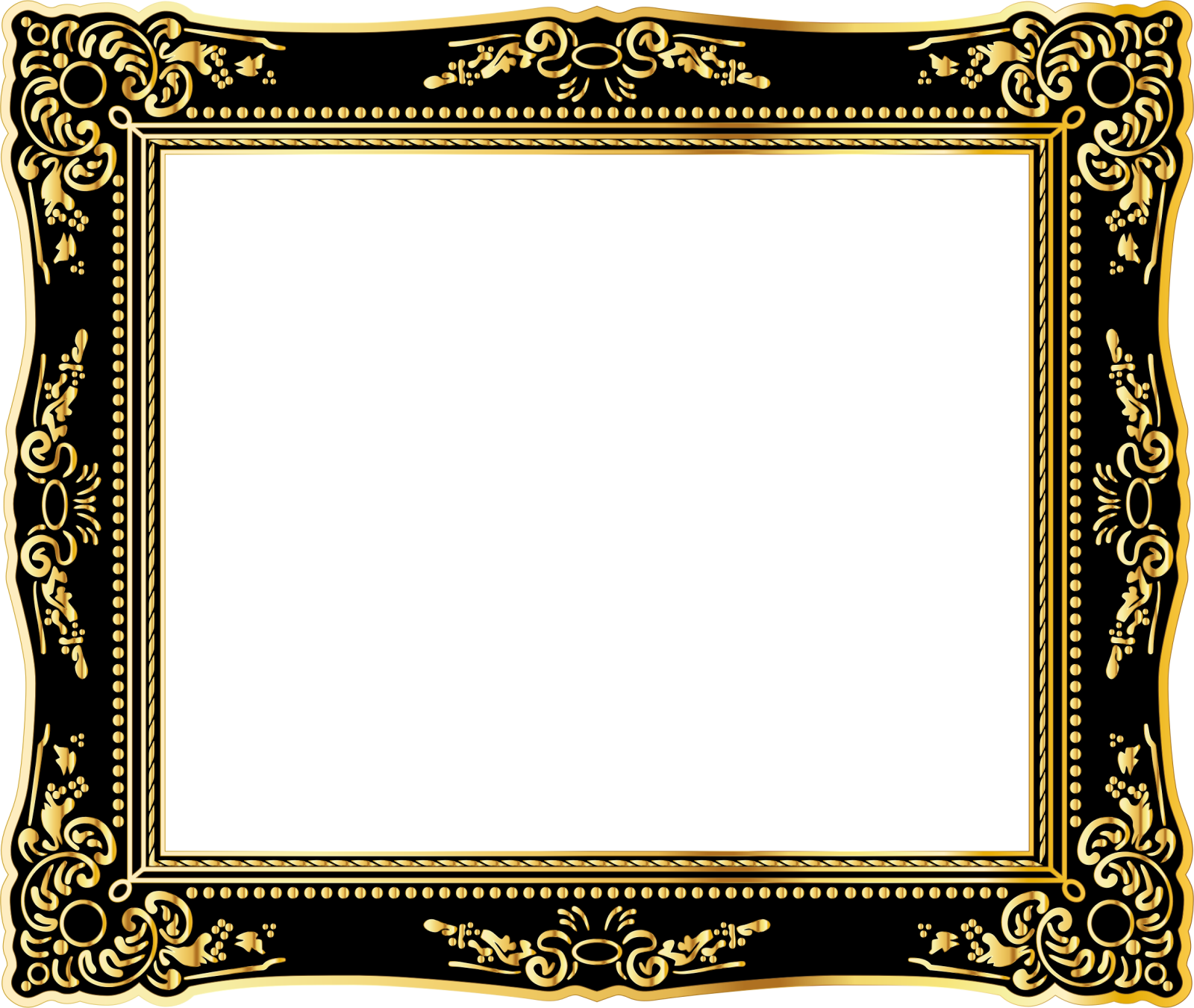 a black and gold frame on a white background