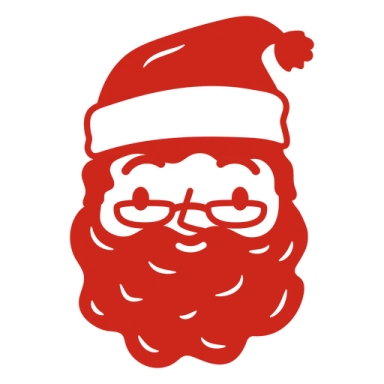 a santa claus with glasses and beard