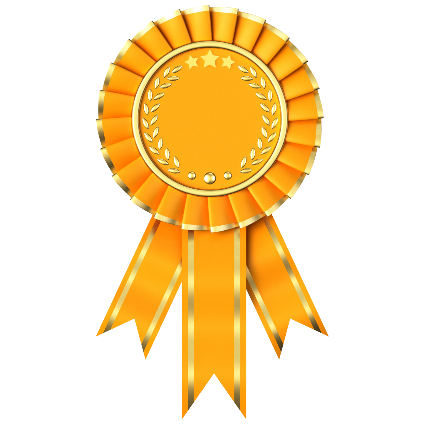 a gold medal with a ribbon around it