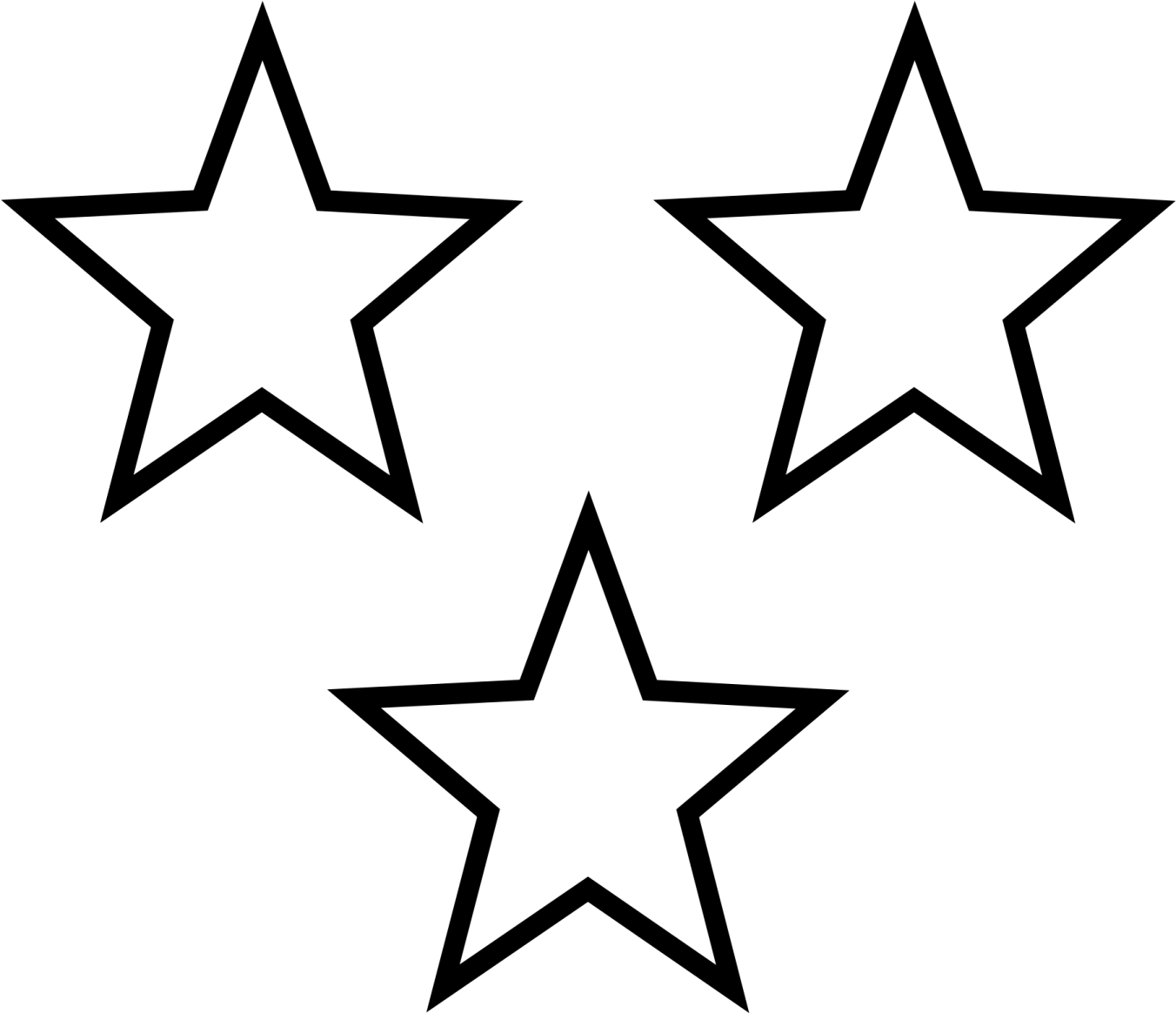 five stars clipart black and white