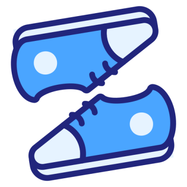 a pair of blue shoes