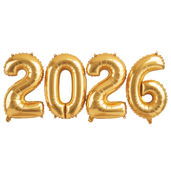 gold balloons in the shape of numbers 2020
