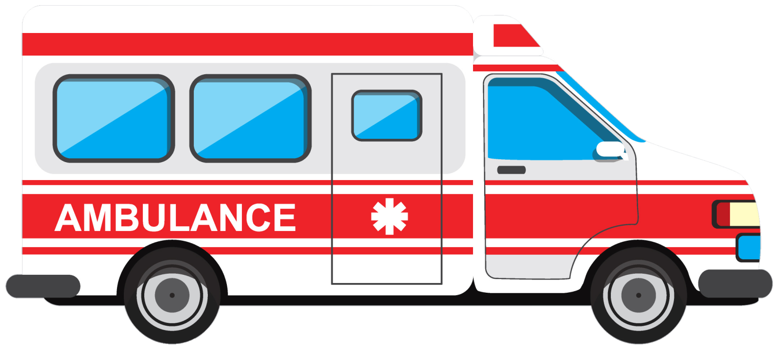 an ambulance vehicle with the word ambulance on it