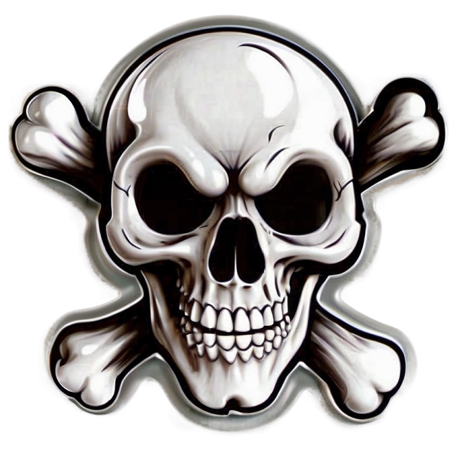 a skull and crossbones on a white background