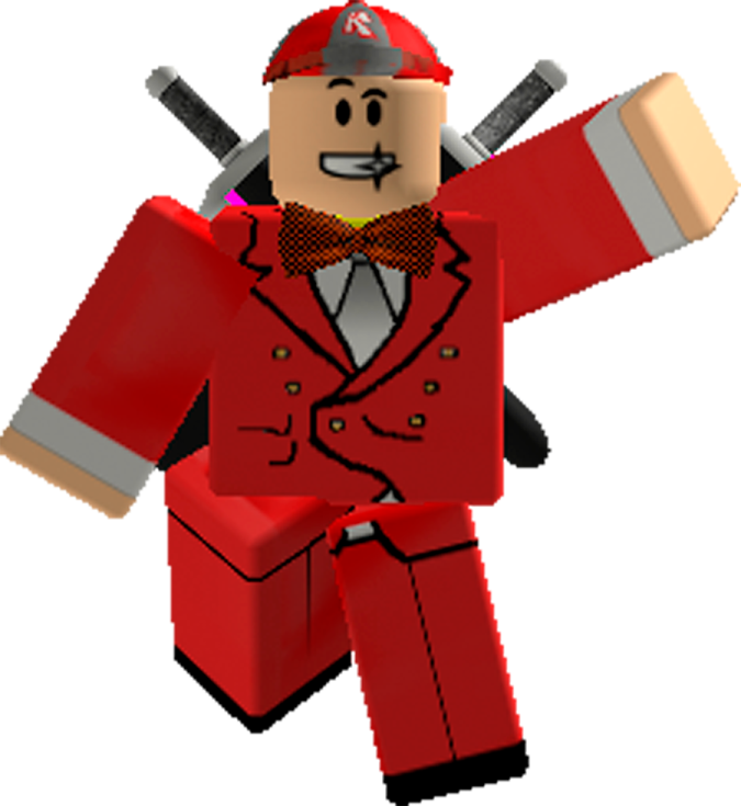 a lego man in a red suit and hat