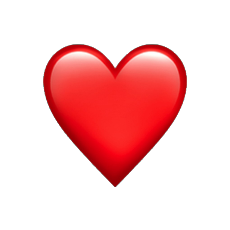 a red heart on a white background