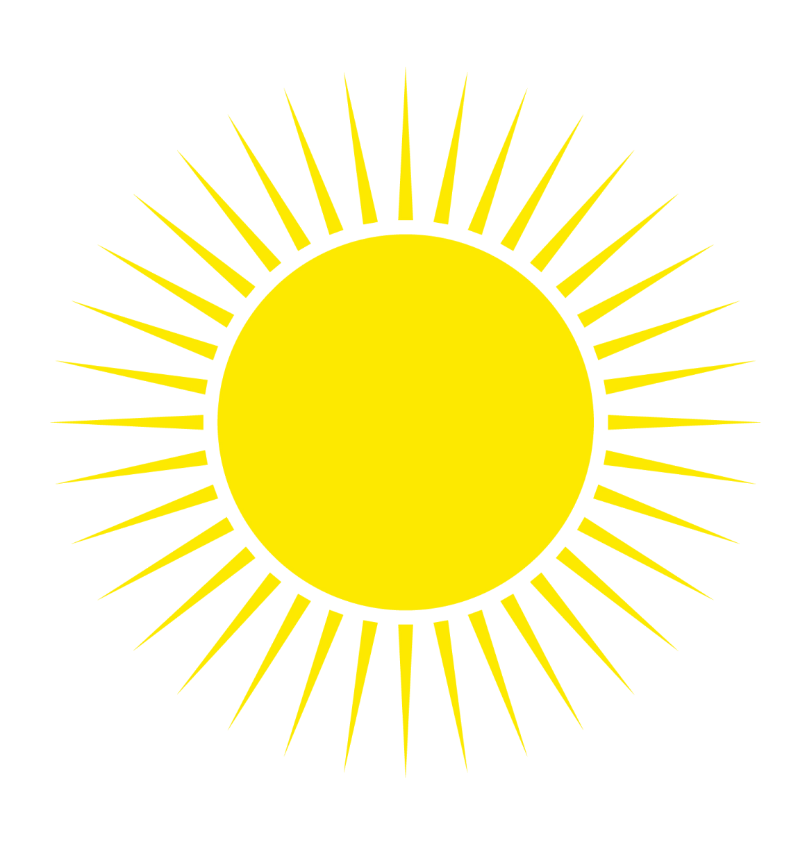 a black and white sun icon