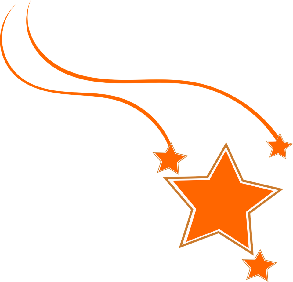 an orange star with a white background