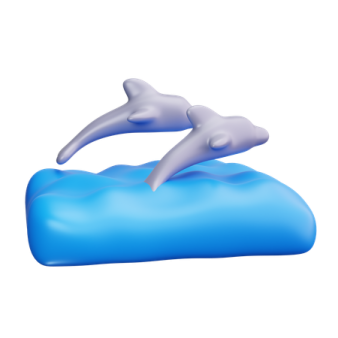 a dolphin floating on top of a pillow