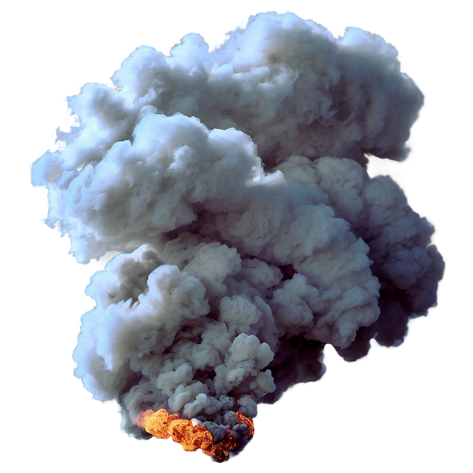 a large cloud of smoke
