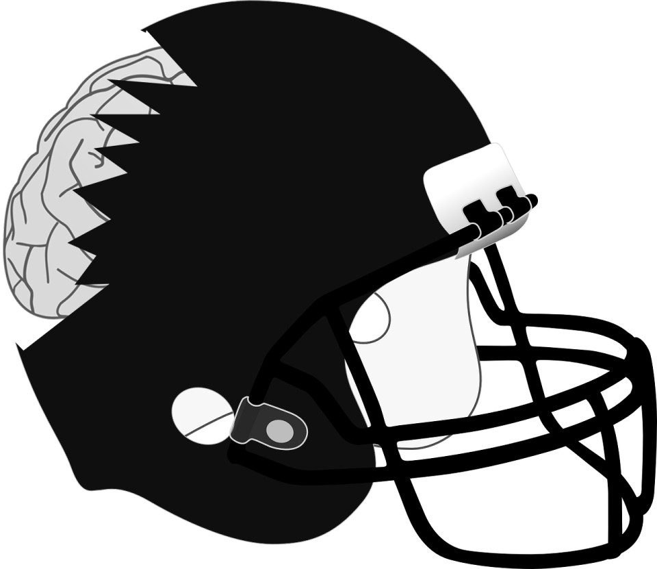 a black and white football helmet