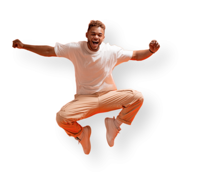 a man jumping in the air