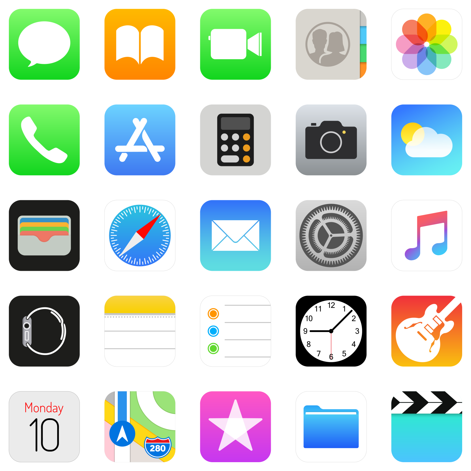an image of the ios app icons