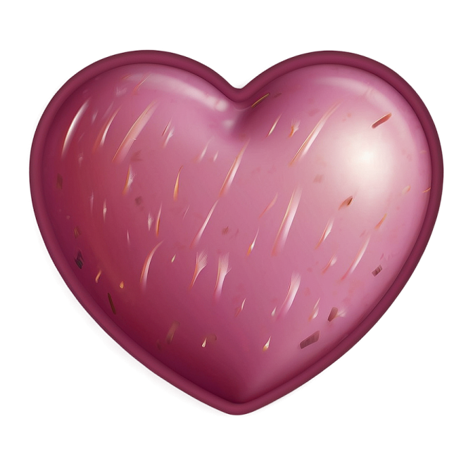 a pink heart shaped object on a white background