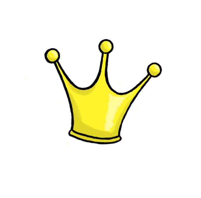 a yellow crown on a white background