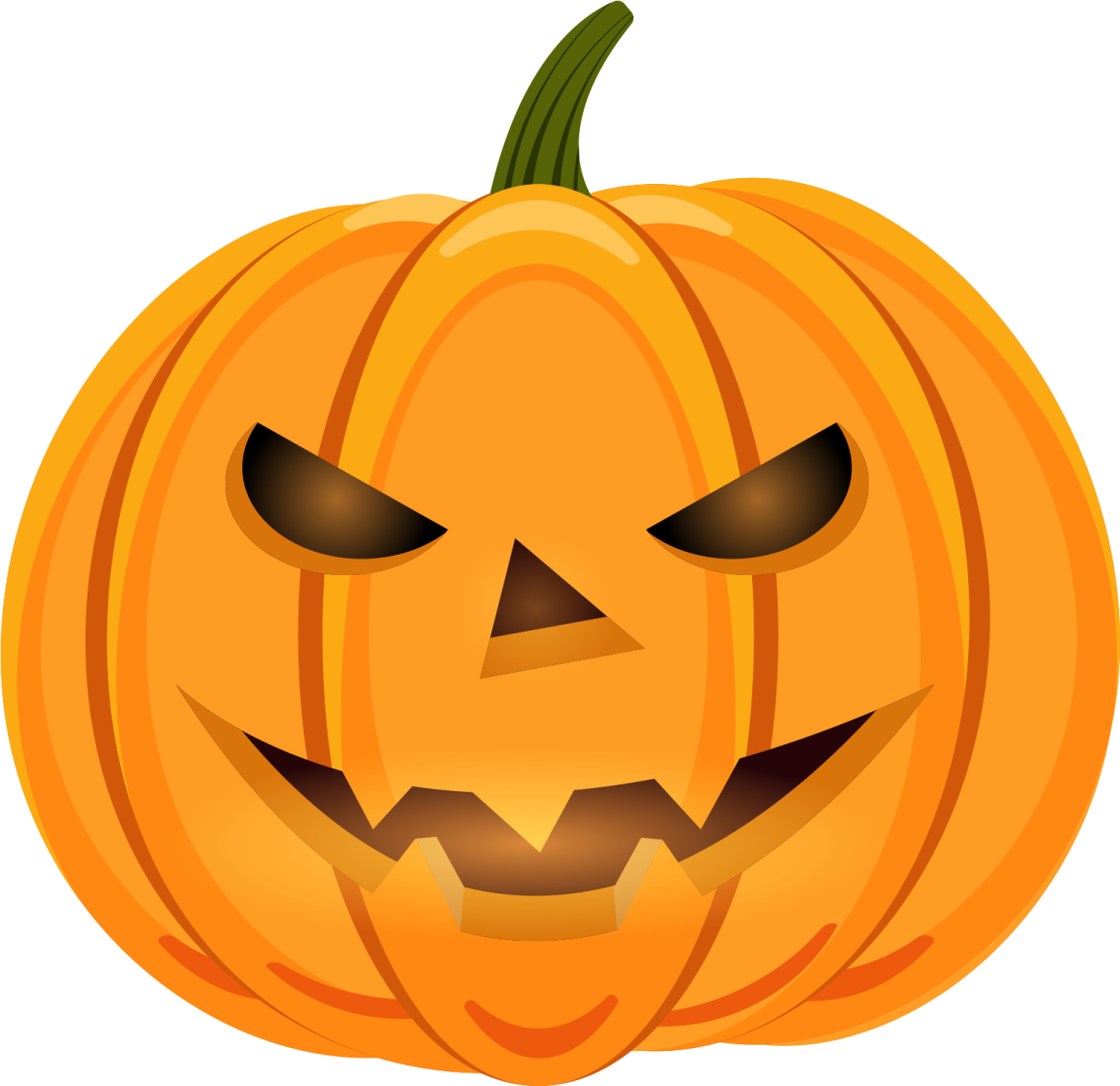a halloween pumpkin with an evil face