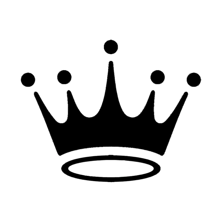 a black crown on a white background