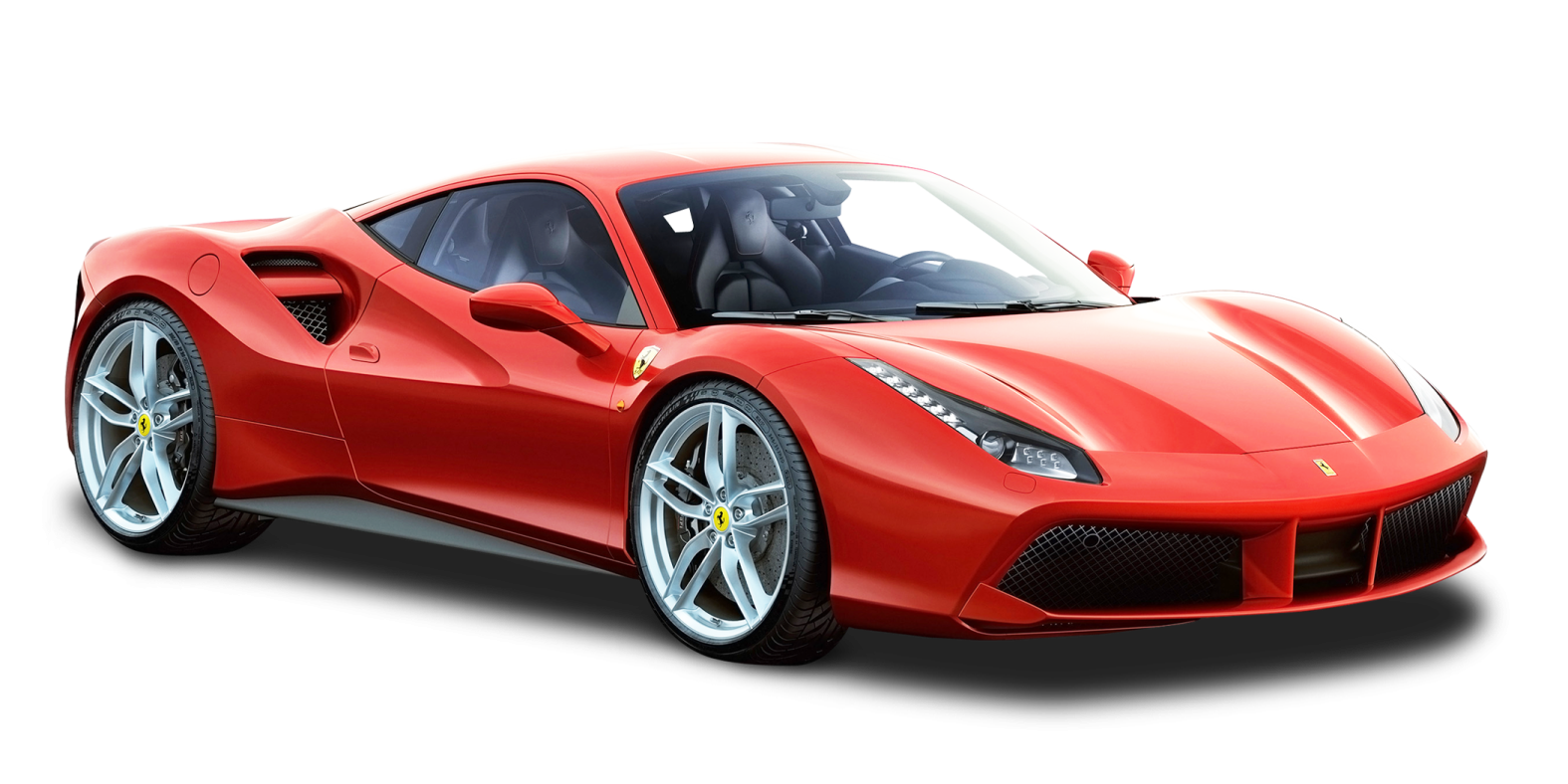 a red ferrari car on a white background