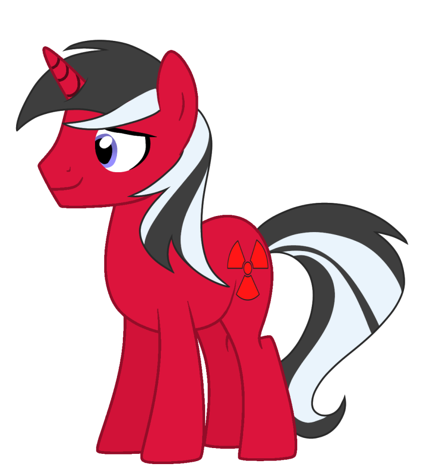 a red pony with black and white manes