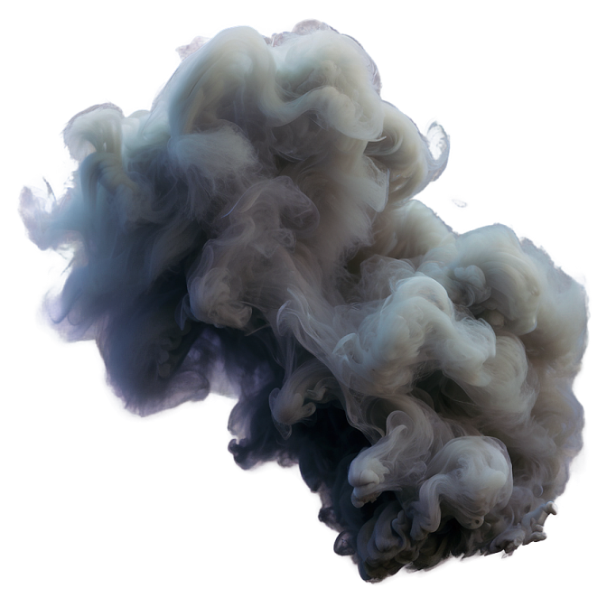 a cloud of smoke on a white background