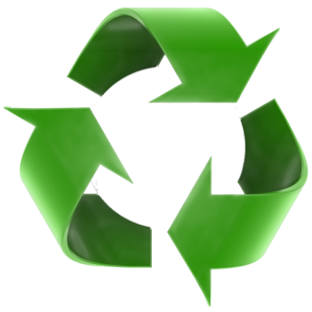 a green recycling symbol on a white background