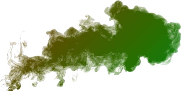 green smoke on a white background
