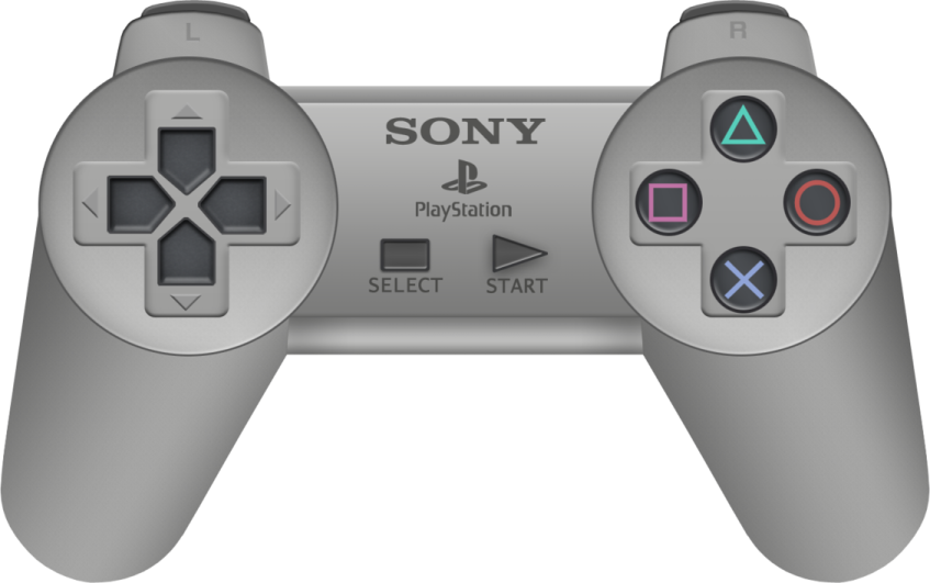 a video game controller on a white background