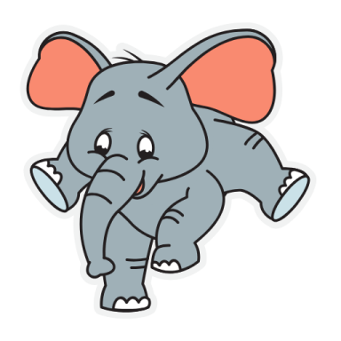 an elephant sticker on a white background